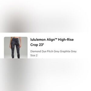 Lululemon Align Diamond Dye Leggings - Gray 
23” length Size 2 smoke free home